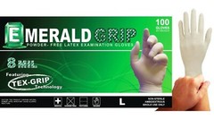 Emerald Grip Powder-Free Latex Exam Gloves Medical Grade Heavy Duty 8 Mil
