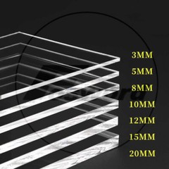 Clear Acrylics Sheets Cut To Size Hard Plastic Plate 100 -300mm Thick 1mm -20mm