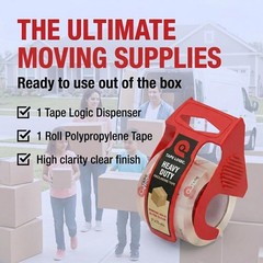 Tape Logic Heavy Duty Packing Tape with Dispenser (2 Pack) – 2.6 Mil Thick Cl…