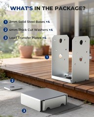 10 Pack 6×6 Post Base Brackets Wood Post Fence Post Anchor Galvanized Steel US