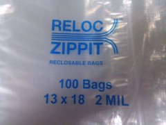200 Reloc Zippit Bags 13×18 Clear 2 Mil Poly Reclosable Large Jumbo Size 13″x18″