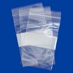 2Mil White Block Top Lock Seal Bags Writable Reclosable Zip Plastic Parts Bag