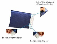 1-200 #2 8.5×12 Matte Metallic Royal Blue Color Poly Bubble Padded Mailers
