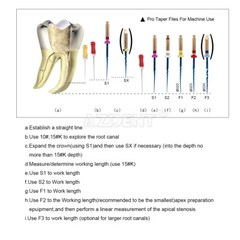 AZDENT Dental Endo Rotary Files X-Pro Gold Taper SX-F3 NITI Root Canal Files