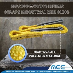 1″ x 3 /6 / 9ft 2 Ply Polyester Flat Eye Lifting Sling Strap Web Sling 3100 lbs