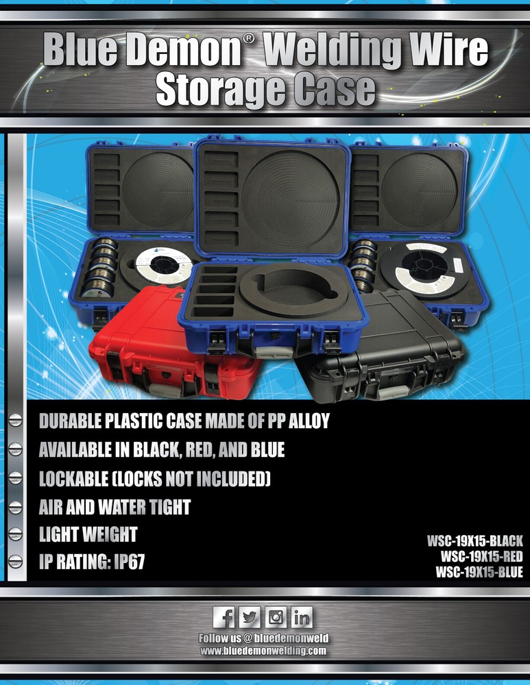 Mig Wire Storage Case, Black, Red or Blue for GMAW Wire and Consumables