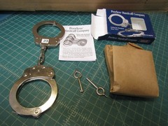 1 set – Peerless Model 700C Standard Nickel Handcuff (PEE4710) Cuffs NEW in Box