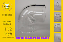 Clear Acrylic elbow 90 degree High clarity smooth finish, light weight. 1 1/2″