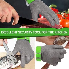 Level 9 Stainless Steel Kitchen Gloves – Ambidextrous, Large, Machine Washable