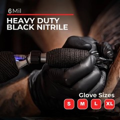 6 Mil Black Nitrile Disposable Gloves Powder Free Case 1000 PC S M L XL XXL
