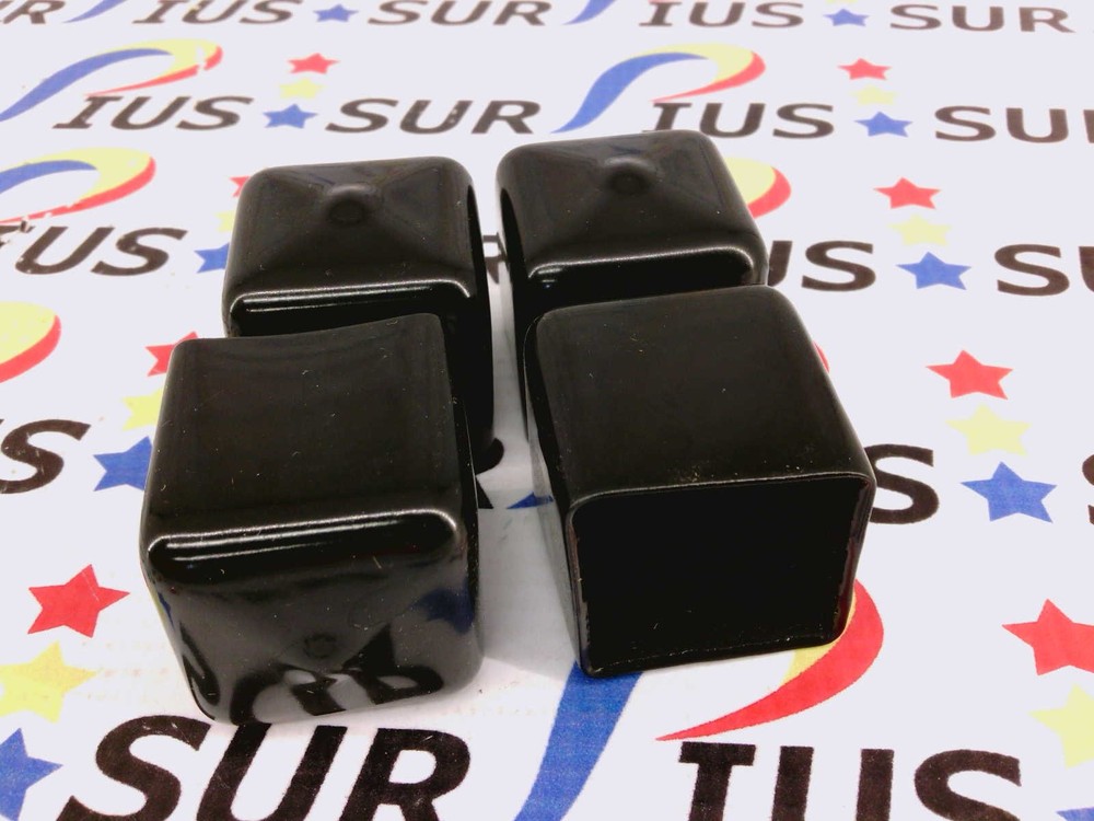 NSSP 4 Lot Plastic Rubber Vinyl 1 Square Tubing Pipe Post Tube End Cap Cover Pli