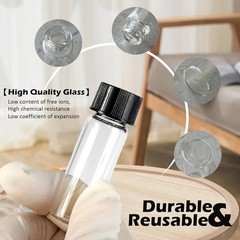 Eco-Friendly 12-Pack of 4ml Glass Vials – Versatile Leak-Proof Storage Bottles