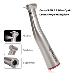 Dental 1:5 LED Contra Angle Handpiece Fiber Optic high speed Electric light USA