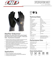 3 PR 34-844 MaxiFlex Nitrile Grip Foam Dotted Palm Coated PROTECTIVE WORK GLOVES