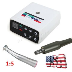 NSK Style Dental Brushless LED Electric Micro Motor/1:5 Fiber Optic Contra Angle