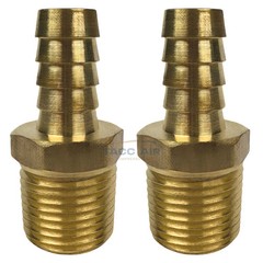 2 Pack 1/2″ ID Hose Barb x 1/2″ Male NPT Pipe Thread Brass Straight End Fitting