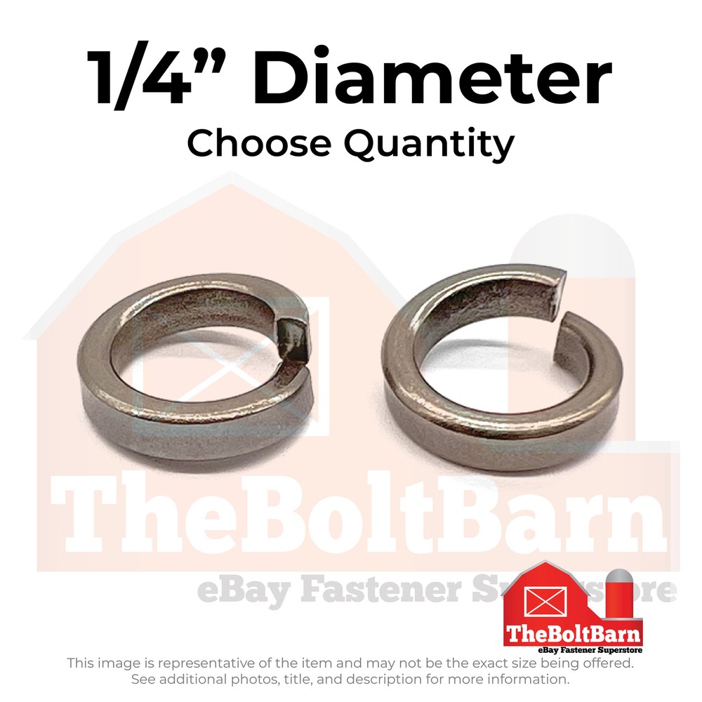 1/4″ 18-8 Stainless Steel High Collar Split Lock Washers (Pick Quantity)
