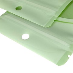 Clear Green Resealable Zip Poly Plastic Bag Pouch Hang Hole Option