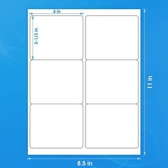 150-24000 Shipping Labels 3-1/3″ x 4″ Mailing Address 6 Per Sheet InkJet Laser