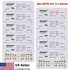 10 Packs Dental Orthodontic Braces Brackets Mini Roth 022″Slot 345 Hooks 200pcs