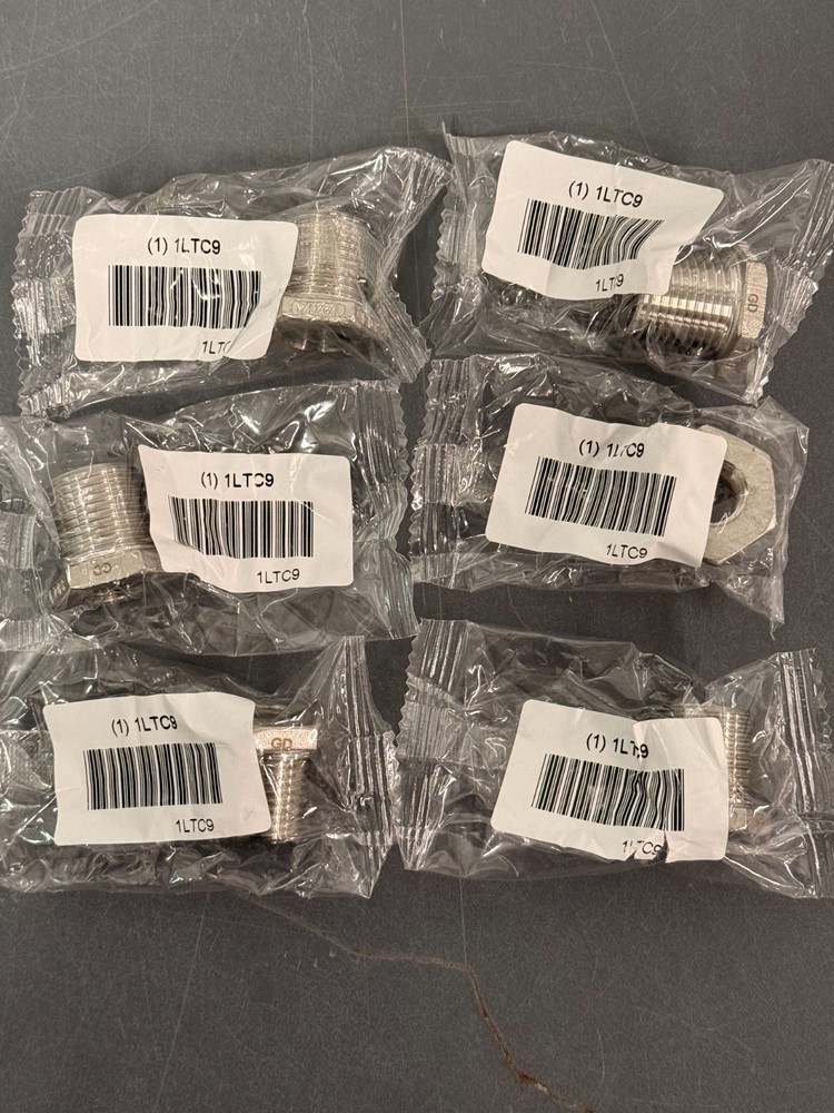 (6) Hex Reducing Bushings, 1/2″ x 1/4″ 304 SS, Class 150 Male NPT x FNPT # 1LTC9