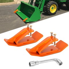 2X Tractor Bucket Protector Ski Edge Tamer Skid w/ Lock Nut Snow Leaf Removal