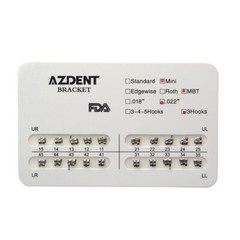 10 Packs AZDENT Dental Ortho Brackets Braces Metal Mini MBT/Roth.022 Hooks 345