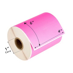 ZEBRA 4×6 PINK 4″ x 6″ Direct Thermal Labels – 1″ Core (1) Roll/250