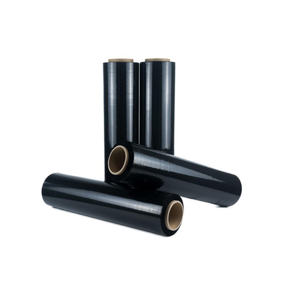 18″ x 1500′ 80 Gauge 4 Rolls Pallet Wrap Stretch Film Hand Shrink Wrap Black NEW