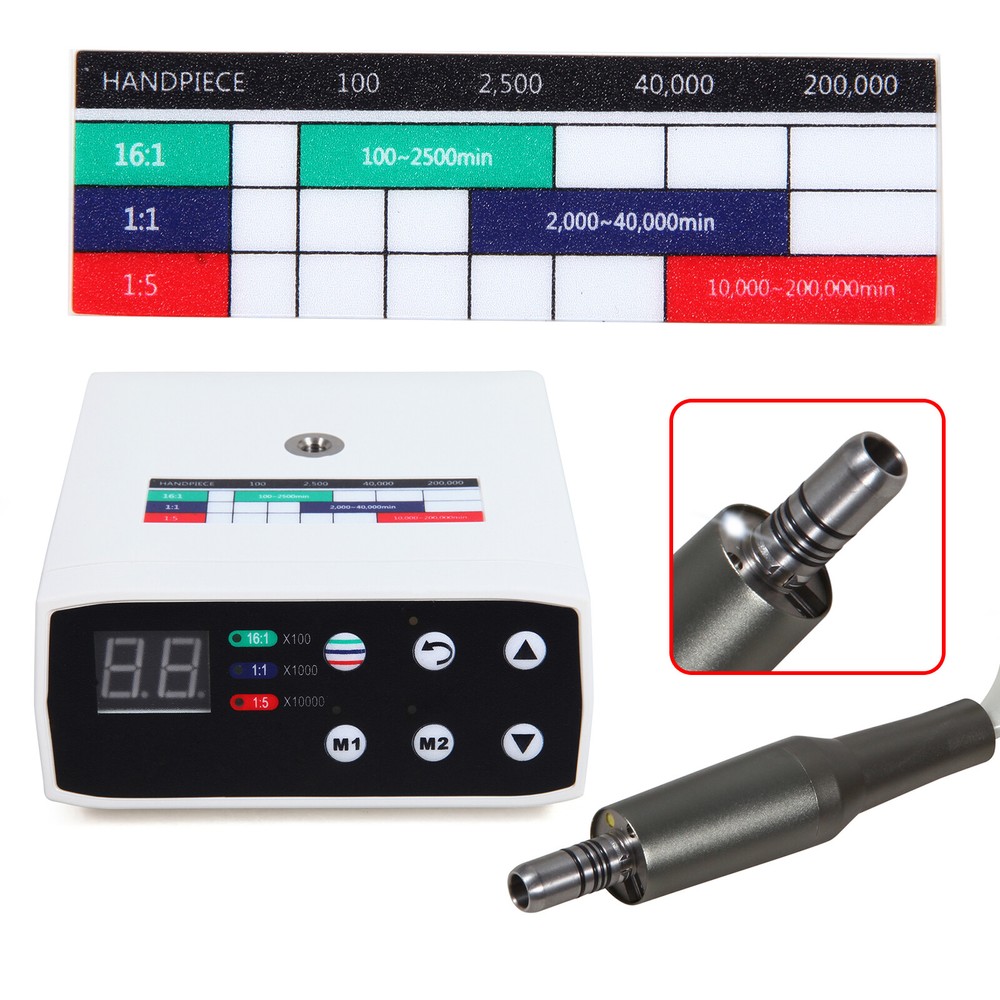 Dental Electric LED Brushless 200000RPM Micro Motor /1:5 1:1 Handpiece GreatLife