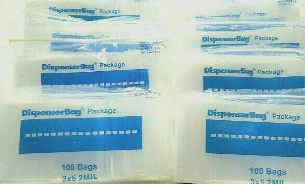 1000 3″x5″ Reloc Zippit Bags Clear 2Mil Reclosable Zip Seal Slide Lock Baggies