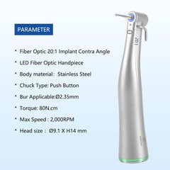 Dental 20:1 Implant Surgery Low Speed LED/ Contra Angle Handpiece
