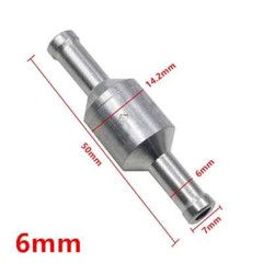 4x 6mm Inline One-way Non-return Check Valve Auminium Fuel Water Gas Air Vacuum