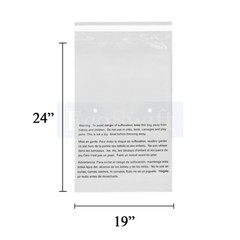 20 19×24 Self Seal Suffocation Warning Clear Poly Bags 1.5 mil Free Shipping