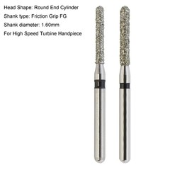 Dental Diamond Burs FG Round End Taper Football Barrel Pear Coarse Fine 856 379