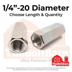 1/4-20 x 7/8″ Stainless Steel Coupling Nuts (Choose Qty)