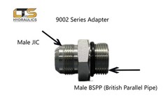 Male JIC x Male British Parallel Pipe BSPP Hydraulic Adapter Multiple Variations