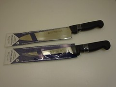 New Chef Starter Set (4) Pro Knives 8in Chefs 6in Boning 12in Bread 10in Cimeter