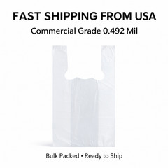 White T-Shirt Carryout Grocery Bags 1/6 Large 21×6.5×11.5 0.492 Mil