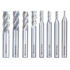 8 Set End Mill 4 Flute Milling Cutter HSS Straight Shank Drill Bit 1/16″-1/2”