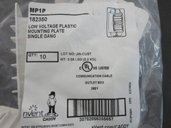 NVENT CADDY MP1P Plastic low-voltage mounting plate, 1 gang- NEW BOX OF 100 PCS