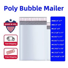 Made in USA Any Size Poly Bubble Mailers Shipping Mailing Padded Bags Envelopes