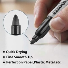 Permanent Markers Bulk 72 Pack Black Permanent Marker Set Fine Tip Waterproof Ma