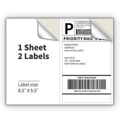 220-8800 8.5×5.5 PremiumSquare Corner Shipping Labels Half Sheet Self Adhesive