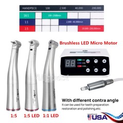 AZDENT Dental Brushless LED Electric Micro Motor 1:1/1:5 Handpiece E-type USA