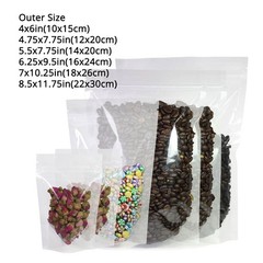 Multi Sizes Foil Mylar Stand Up Pouches Resealable Packing Bag for Coffee Beans