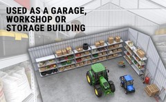33′ x 25′ x 14′ Metal Car Garage/Outdoor Storage Shed/Heavy-Duty Steel Barn