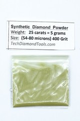 TechDiamondTools Diamond Powder 400 Grit 54-80 Microns, 25 cts = 5 Grams