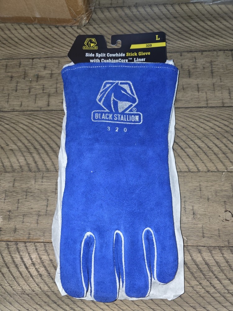 NEW – Black Stallion 320 CushionCore Split Cowhide Stick Welding Gloves -LARGE