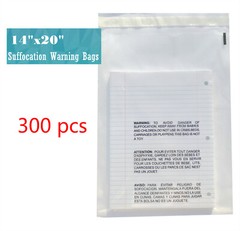 14×20 Clear Suffocation Warning Poly Self Seal Bags -ST ShipMailers